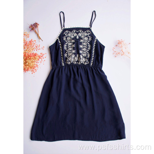 Women Mid-length Suspender Dress